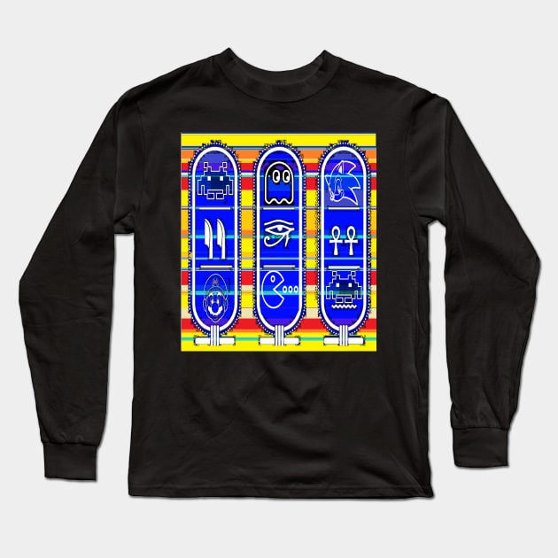 Gamer Egyptian hieroglyphs by LowEndGraphics Long Sleeve T-Shirt by LowEndGraphics